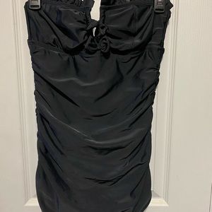 Betsey Johnson one piece strapless swimsuit.
